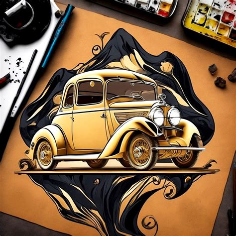 Download Vintage Car, Drawing, Sketch. Royalty-Free Stock Illustration Image - Pixabay