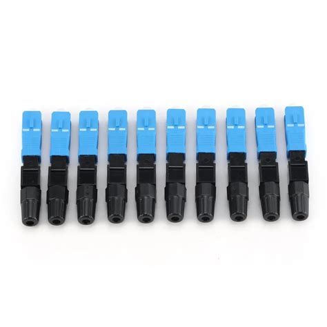 10Pcs SC/UPC Fiber Optic Connector FTTH Embedded Single Mode Assembly ...