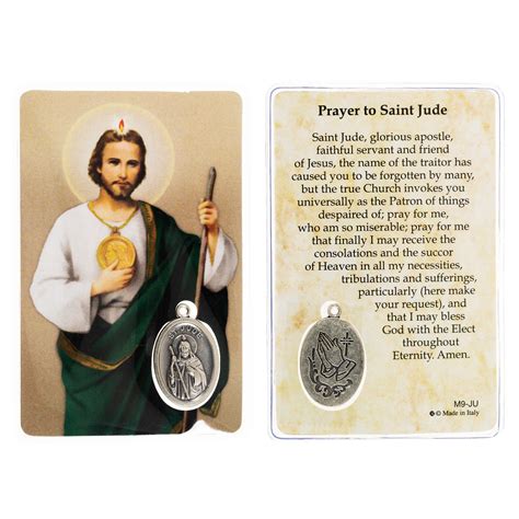 Laminated St. Jude Prayer Card with Medal | The Catholic Company®