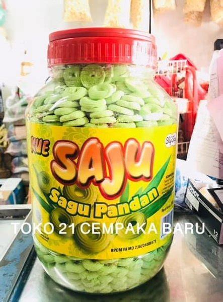 Jual Kue Saju Sagu Rasa PANDAN 1 TOPLES isi 3 KG . Kue Kering Sago ...