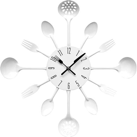 Premier Housewares White Cutlery Wall Clock - My Kitchen Accessories