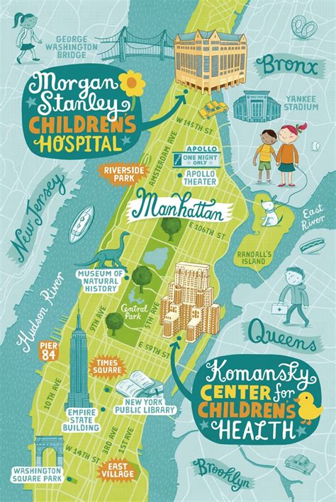 New York Presbyterian Hospital Map By Linzie Hunter Travel Maps, Travel ...