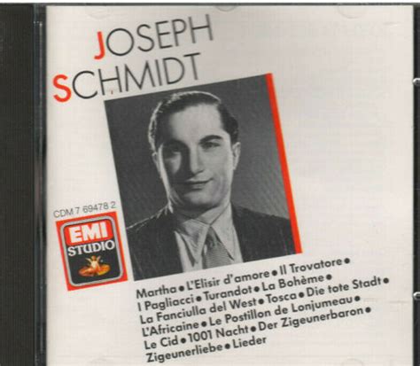 JOSEPH SCHMIDT Joseph Schmidt (CD,1988, EMI Music Distribution) 77776947822 | eBay