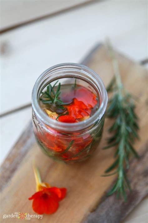 Fresh Herb and Nasturtium Infused Vinegar Recipe - Garden Therapy | Infused vinegars, Herbs ...