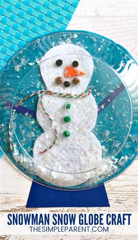 Facing a snow day with your kids? Make a snowman snow globe craft to ...