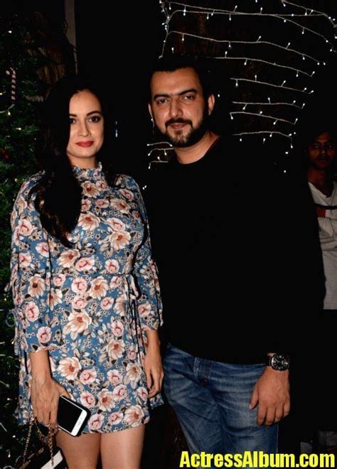 Dia Mirza With Husband Sahil Sangha At Richa Chadha Christmas Party - Actress Album