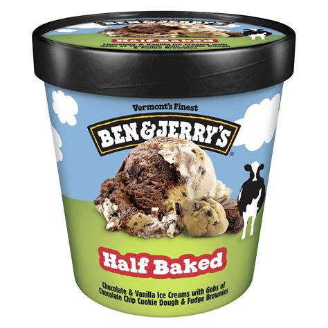 Ben & Jerry's Half Baked Chocolate and Vanilla Ice Cream Pint 16 oz ...