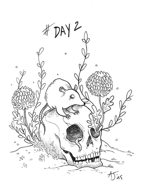 Skull with a rat by AndreaJaneLM on DeviantArt