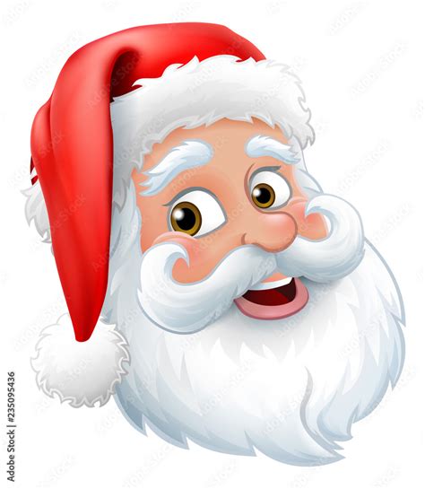 Santa Claus or Father Christmas cartoon character face graphic Stock ...