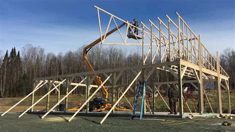 Lumnah Acres Barn Build Post Frame Part 2 - YouTube