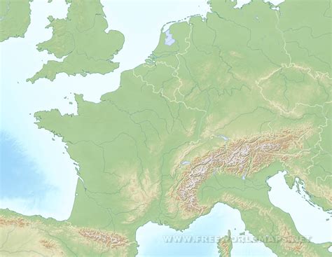 Blank Physical Map Of Europe