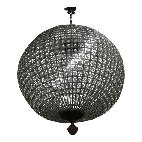 Large Crystal Sphere Chandelier** | Chairish