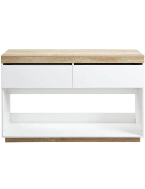 Coastal White Oak Hallway Table - Complete Storage Solutions