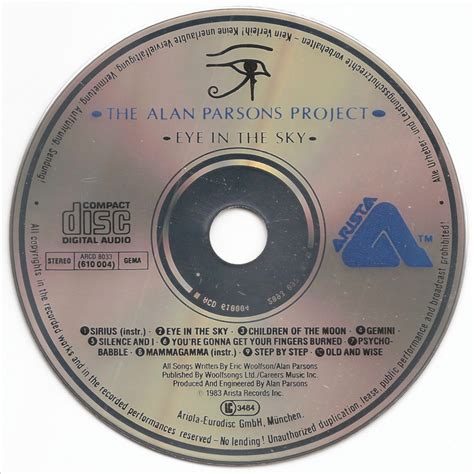 The First Pressing CD Collection: The Alan Parsons Project - Eye in the Sky