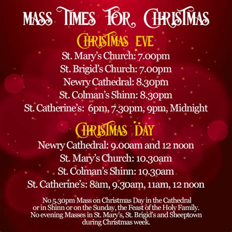 Masses for the Christmas Season | Newry Cathedral Parish