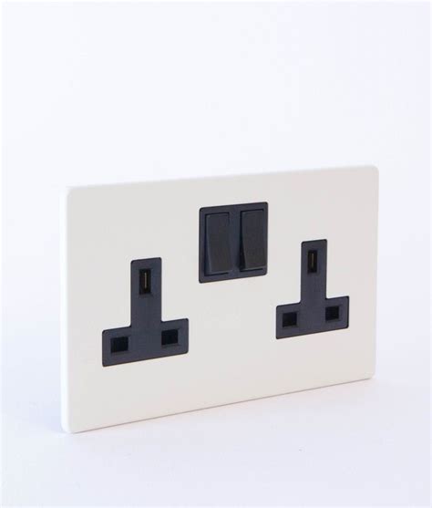 White double socket | Sockets, Plug socket, Industrial style interior