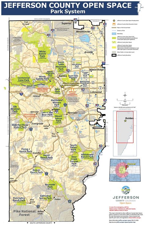 Jefferson County Park List | Jefferson county colorado, Jefferson county, System map