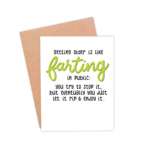 Funny Fart Joke Birthday Card Fart Humor Card Getting