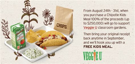 Chipotle: Buy Kids Meal Between 8/24-8/31 = FREE Kids Meal in September