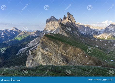 Seceda Summit at Sunset. View of Odle Mountain Range in Dolomites Stock Image - Image of outdoor ...