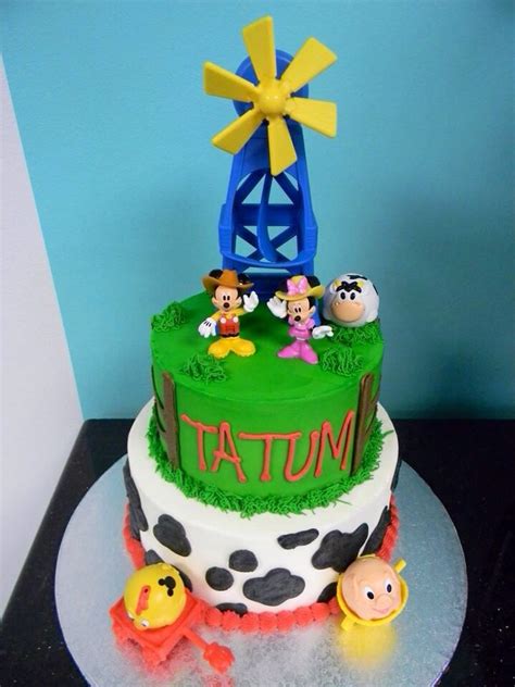 Mickey Mouse farm | Boy birthday cake, 2 birthday cake, Circus birthday party