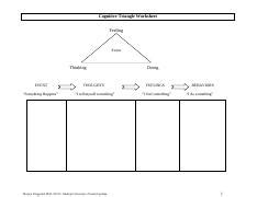 Cognitive Triangle Worksheet Coping and Processing - Cognitive Triangle Worksheet Feeling Event ...