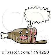 Cartoon of a Leg of Ham Speaking - Royalty Free Vector Illustration by lineartestpilot #1192013