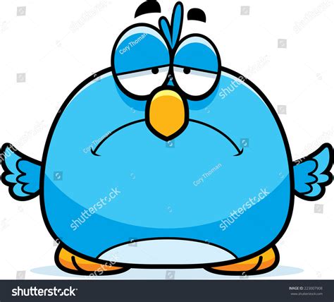 Cartoon Illustration Bluebird Looking Sad Stock Vector (Royalty Free ...