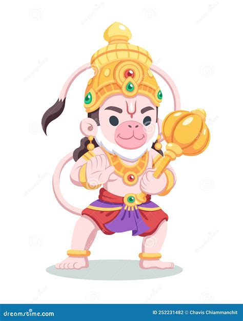 Bal Hanuman Cartoon Style On Dark Background Generative AI Stock Photography | CartoonDealer.com ...