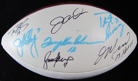 NFL Quarterbacks Multi Signed Football - Memorabilia Center