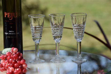 Vintage Crystal Port Wine, Liquor Cordial Glasses, Set of 4, Vintage Vodka Glasses, Sleek and ...