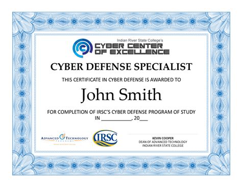 Cyber Security Certificate Template