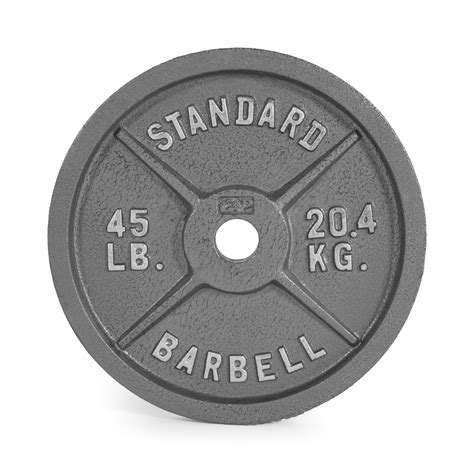 CAP Barbell Gray Olympic Cast Iron Weight Plate, 45 lb - Walmart.com