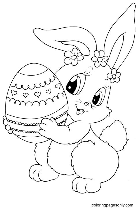 97 Easter Bunny Coloring Pages - ColoringPagesOnly.com