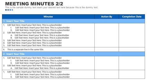 Minutes Of Meeting Ppt Template