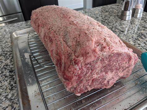 USDA Prime 7 bone Prime Rib prep for 24 hr dry brine - end results tomorrow : r/steak