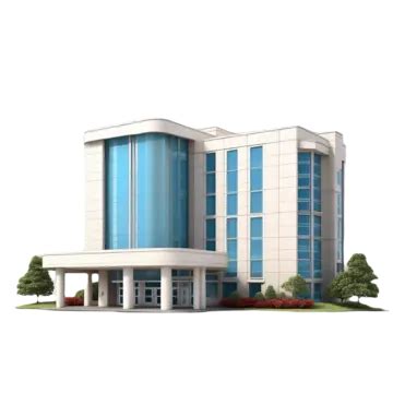 Modern Office Building Isolated On White Background With Clipping Path, Modern Office Building ...