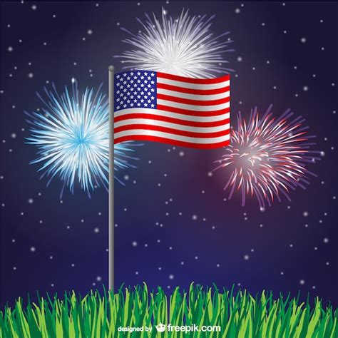 United States Flag Fireworks