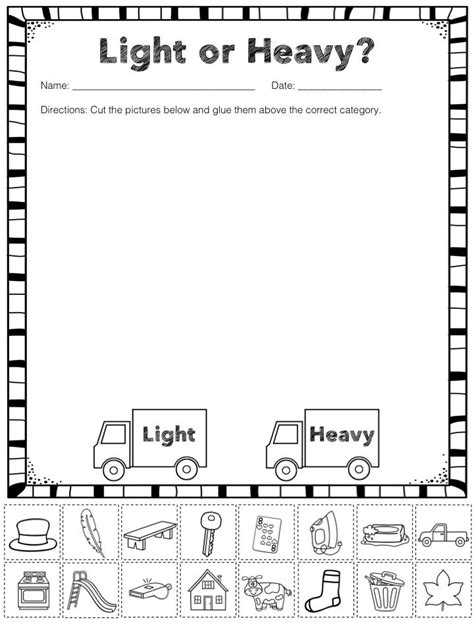 28 KINDERGARTEN SCIENCE LIGHT WORKSHEETS