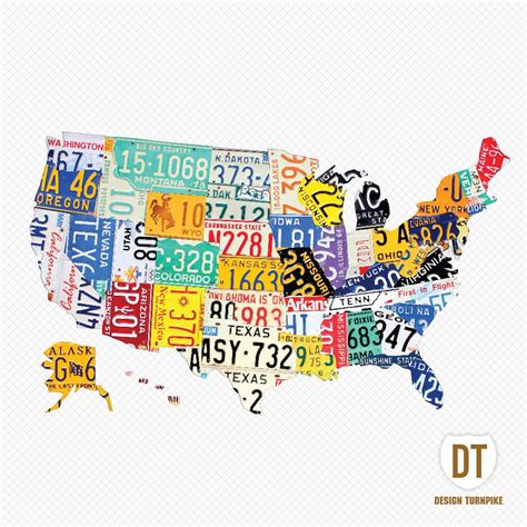 License plate map sticker License Plate Art, Wall Decals, Wall Art, Usa Map, Wall Graphics ...