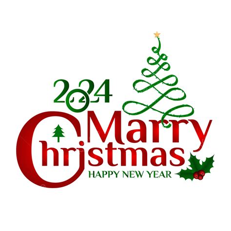 Merry Christmas 2024 Happy New Year Greetings Text Vector, 2024, Merry Christmas, New Year PNG ...