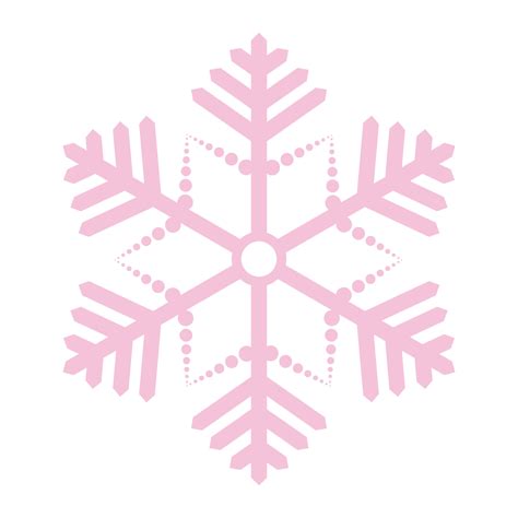 Pink snowflake in flat style. A fragile crystal of intricate shape. snow flakes. frozen star ...