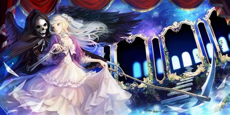 anime, anime girls, Grim Reaper, fantasy girl, blonde, dress HD Wallpaper