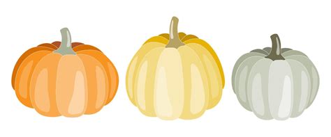 Pumpkins clip art elements. Isolated on white background. Fall, Autumn ...