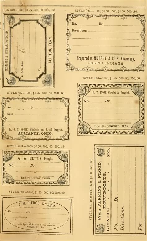 Free Printable Vintage Pharmacy & Apothecary Labels - | Vintage printables, Vintage junk journal ...