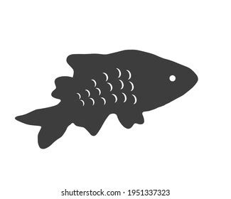 Silhouette Fish On White Background Stock Illustration 1951337323 | Shutterstock