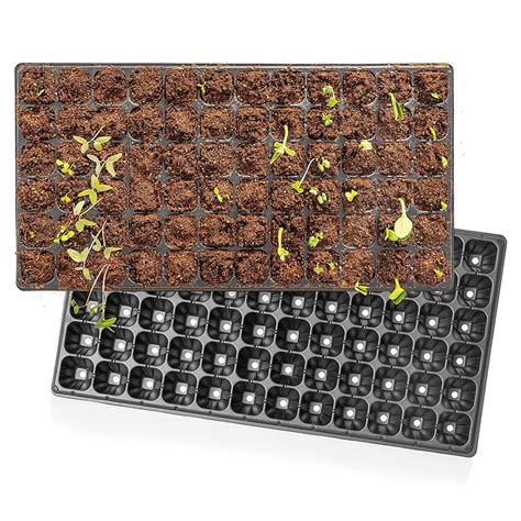 72 Cells Seed Starter Plug Trays Seeding Seed Tray Biodegradable ...