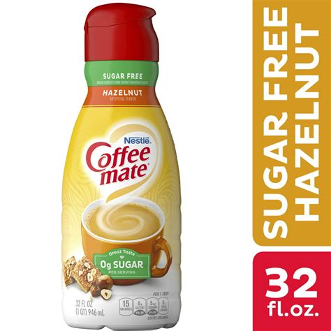 Nestle Coffee mate Hazelnut Sugar Free Liquid Coffee Creamer 32 fl oz. - Walmart.com - Walmart.com