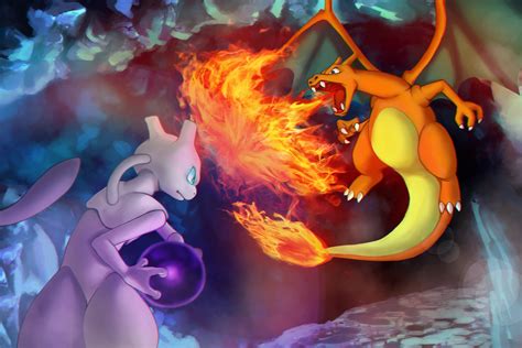 ArtStation - Charizard vs Mewtwo