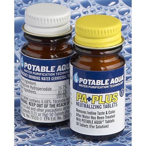 100-ct. Potable Aqua Water Purification Tablets with PA+ Plus - 207253, Filtration & Storage at ...